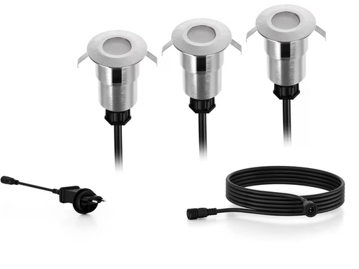 [90345237 1689189] Philips Outdoor Niedervolt Spore Bodenspot CH 3x1W, 2700K, Edelstahl