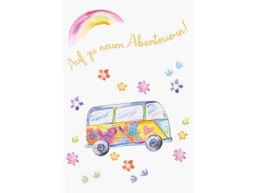 [90345300 1700062] ABC Abschiedskarte Hippiebus B6