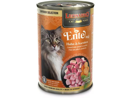 [90345320 1697225] Leonardo Cat Food Nassfutter Superior Selection Ente, 400 g