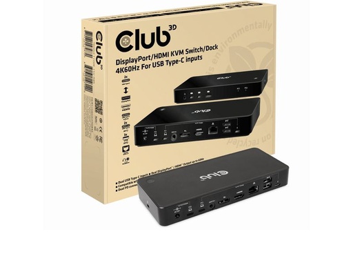 [90345374 1697231] Club 3D Dockingstation CSV-1585 DisplayPort/HDMI KVM