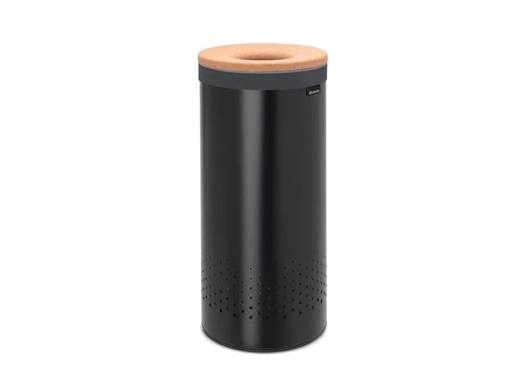 [90054688 823711] Brabantia Wäschesammler mit Korkdeckel, 35 Liter, Schwarz