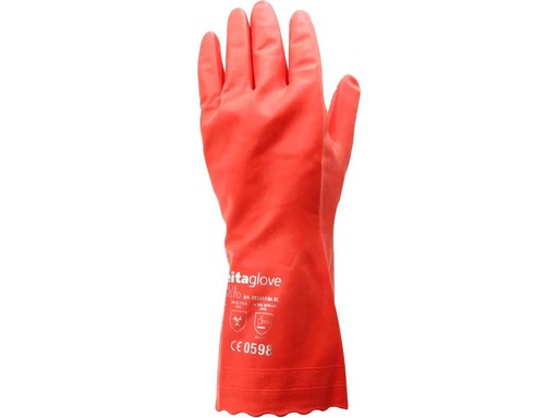 [90345809 1705800] Weita Reinigungshandschuh Charlie Robusto M 1 Stück, Rot
