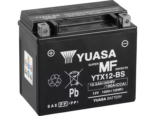 [90345853 1705352] YUASA Motorradbatterie AGM 12V/10.5Ah/180A 10.5 Ah