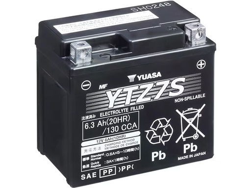 [90345984 1705356] YUASA Motorradbatterie AGM 12V/6.3Ah/130A 6.3 Ah