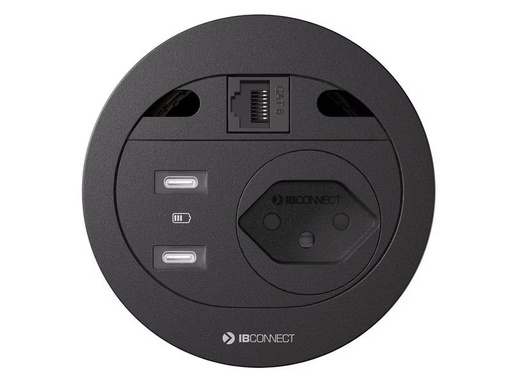 [90346088 1692632] Max Hauri Steckdoseneinheit DIVUS T13, 2x USB-C, RJ-45 Schwarz