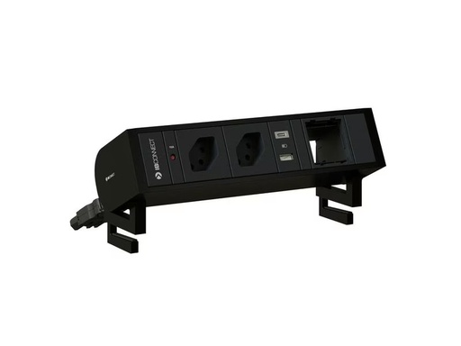 [90346089 1692605] Max Hauri Steckdoseneinheit SUPRA 2x T13, USB-A/C, Leermodul Schwarz