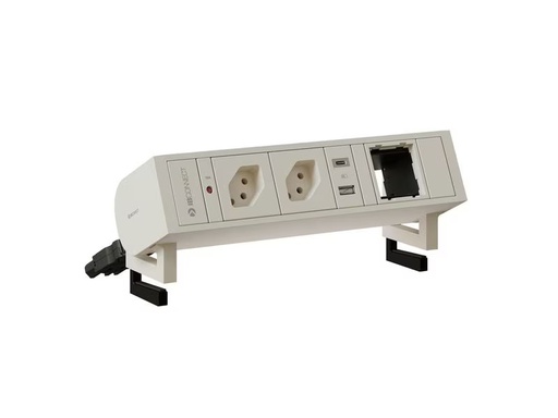 [90346145 1692599] Max Hauri Steckdoseneinheit SUPRA 2x T13, USB-A/C, Leermodul Schwarz