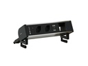 Max Hauri Steckdoseneinheit SUPRA 2x T13, USB-A/C, Leermodul eloxiert