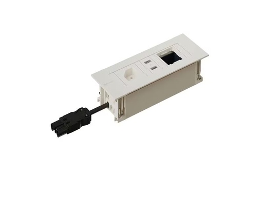 [90346187 1692645] Max Hauri Steckdoseneinheit INTRO2.0 T13, USB-A/C, Leermodul Weiss