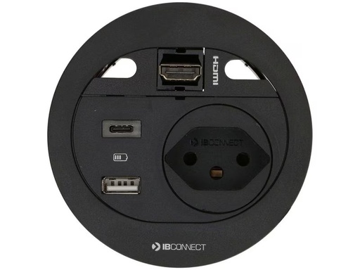 [90346223 1692627] Max Hauri Steckdoseneinheit DIVUS T13, USB-A/C, HDMI Schwarz