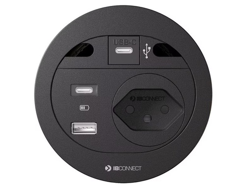 [90346228 1692628] Max Hauri Steckdoseneinheit DIVUS T13, USB-A/C, USB-C Data Schwarz