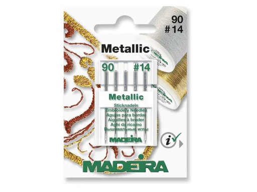 [90054765 629459] Madeira Maschinennadel für Metallgarne 90/14 5 Stück