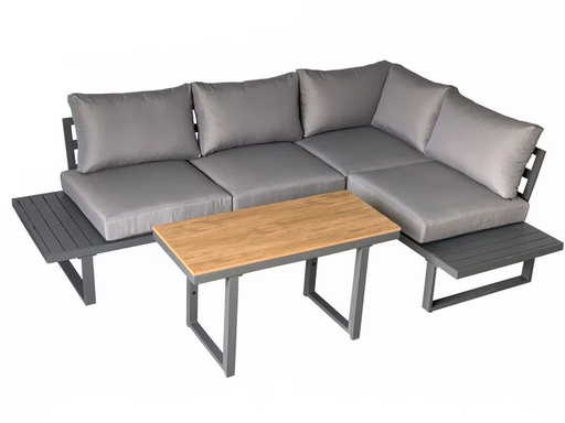 [90346592 1604628] COCON Loungeset Montreux, Anthrazit/Grau, 4 Sitzplätze