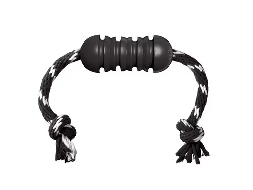 [90346625 1703896] Kong Extreme Dental mit Seil schwarz, Ø 5 cm, H 12 cm