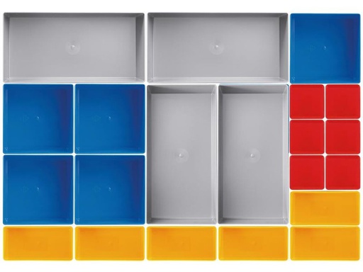 [90346740 1704232] Kraftwerk Einsatzboxen-Set, 21-teilig, 45 mm hoch