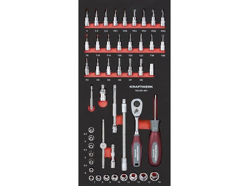 [90346783 1704238] Kraftwerk Steckschlüssel-Set 1/4 Pro Line 46-teilig