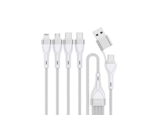 [90346786 1704874] 4smarts USB-Ladekabel USB-C/A Multi-Ladekabel 4in2 1.2 m, Weiss