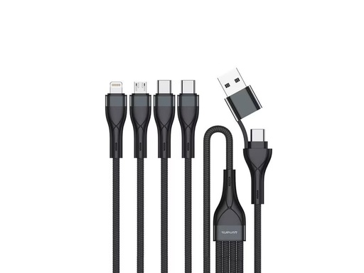 [90346825 1704873] 4smarts USB-C/A Multi-Ladekabel 4in2 1.2 m, Schwarz