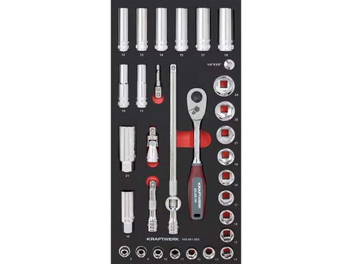 [90346851 1704239] Kraftwerk Steckschlüssel-Set 3/8 Pro Line 32-teilig