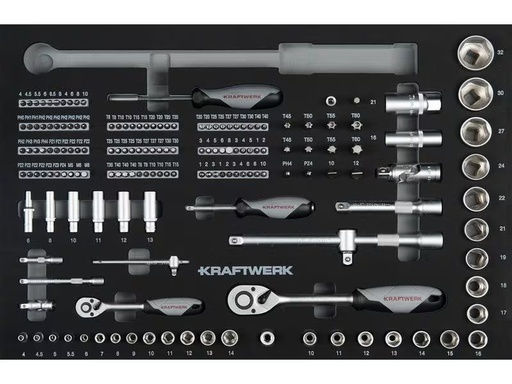 [90346911 1704235] Kraftwerk Steckschlüssel-Einlage 1/4 1/2 164-teilig