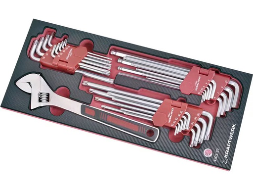 [90347008 1704194] Kraftwerk Winkelstifschlüssel-Set EVA3, 29-teilig