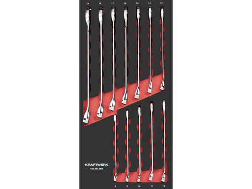[90347183 1704241] Kraftwerk Pro Line Ringmaulschlüssel-Satz 8-19 mm, 12-teilig