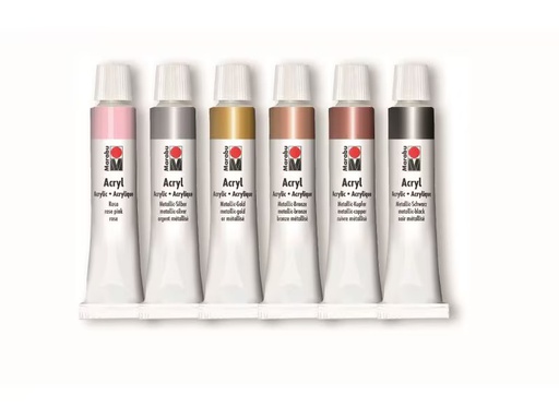 [90347196 1706650] Marabu Acrylfarbe Shiny Classics 6 Farben à 12 ml