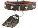 Hunter Halsband München Mini 27/XXS-XS, Rindsleder, Grün/Cognac