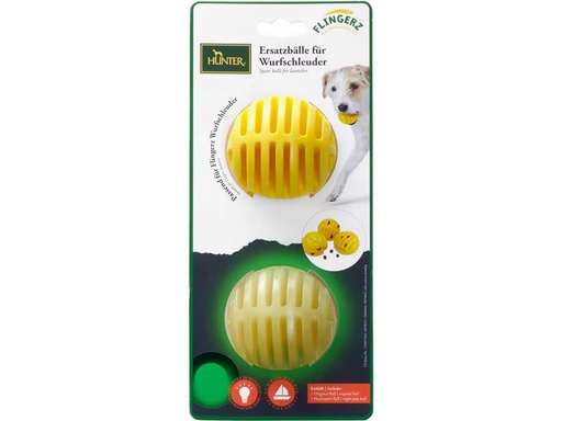 [90347272 1688729] Hunter Hunde-Spielzeug Flingerz Ersatzballset, Orange/Gelb