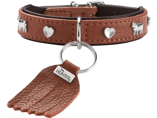 [90347329 1688753] Hunter Halsband München Mini 30/XS, Rindsleder, Cognac/Schwarz