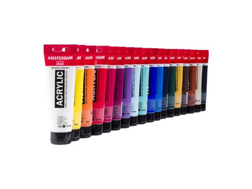 [90347636 1710094] Amsterdam Acrylfarbe Standard Serie Set 18 x 120 ml