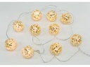 Dameco LED-Lichterkette Kugel, 10 Lampen, 150 cm, Gold