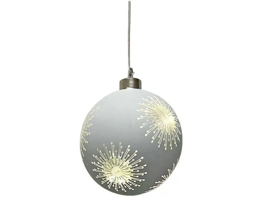 [90347706 1681617] Dameco Weihnachtskugel 8 LEDs, Ø 10 cm, Silber