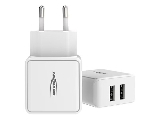 [90347708 1705853] Ansmann USB-Wandladegerät Home Charger HC212, 12W, 2x USB, Weiss