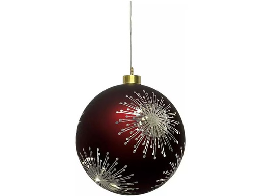 [90347734 1681622] Dameco Weihnachtskugel 8 LEDs, Ø 12 cm, Rot