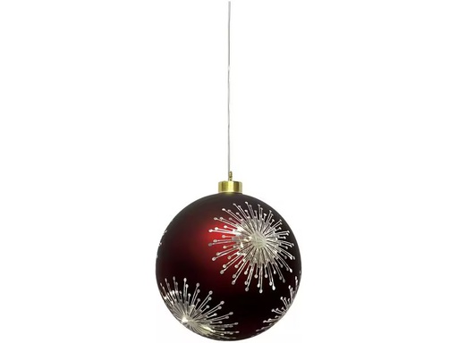 [90347752 1681621] Dameco Weihnachtskugel 8 LEDs, Ø 10 cm, Rot
