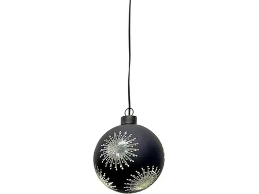 [90347754 1681619] Dameco Weihnachtskugel 8 LEDs, Ø 10 cm, Schwarz