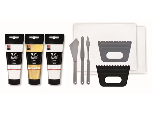 [90347834 1706656] Marabu Acrylpaste Set Structured Art 3 x 100 ml, 10-teilig