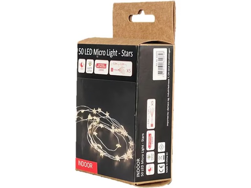 [90347871 1681637] Dameco LED Lichterkette Angel Hair Sterne, 50 LEDs, 110 cm, Silver