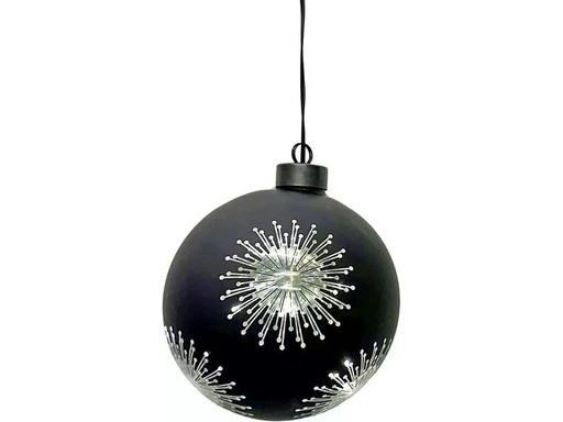 [90347888 1681620] Dameco Weihnachtskugel 8 LEDs, Ø 12 cm, Schwarz