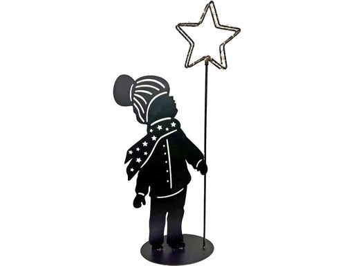 [90347903 1681612] Dameco LED-Figur Junge, 40 LEDs, 60 cm, Schwarz