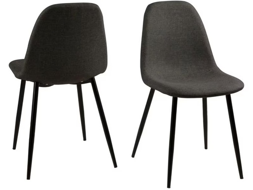 [90347945 1702440] AC Design Stuhl Wilma 4 Stück, Dunkelgrau/Schwarz