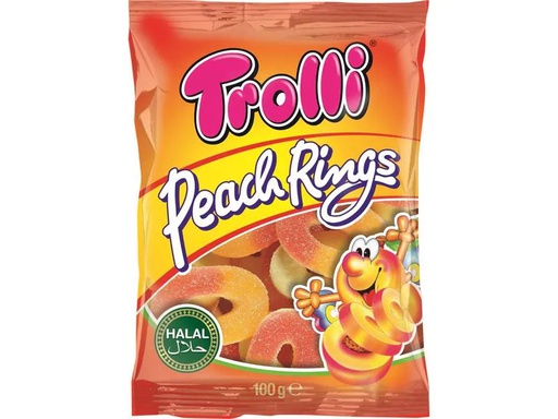 [90005472 1156635] Trolli Gummibonbons Pfirsichringe 100 g