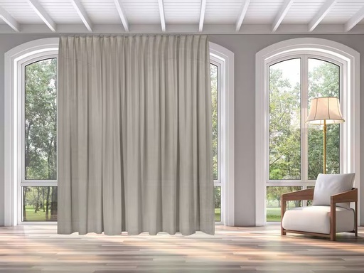 [90348335 1714466] Casa Leon Tagvorhang Beige, 140 x 245 cm mit Faltenband