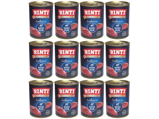 [90348450 1693556] Rinti Nassfutter Singlefleisch Exclusive Ross Pur, 12 x 400 g
