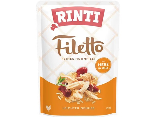 [90348452 1691051] Rinti Nassfutter Filetto Huhn + Herz in Jelly, 100 g