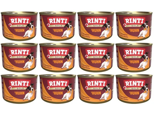 [90348480 1693571] Rinti Nassfutter Dose Gold mit Huhn, 12 x 185 g