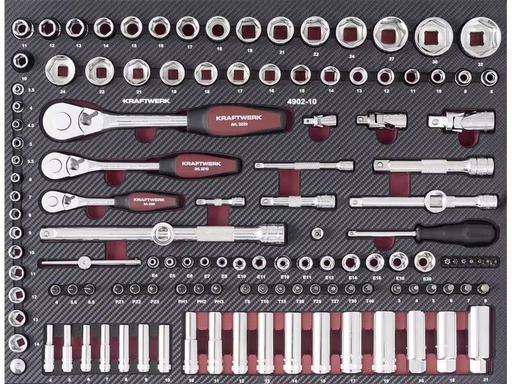 [90348482 1704174] Kraftwerk Steckschlüssel-Set mit Ergokraft, 125-teilig