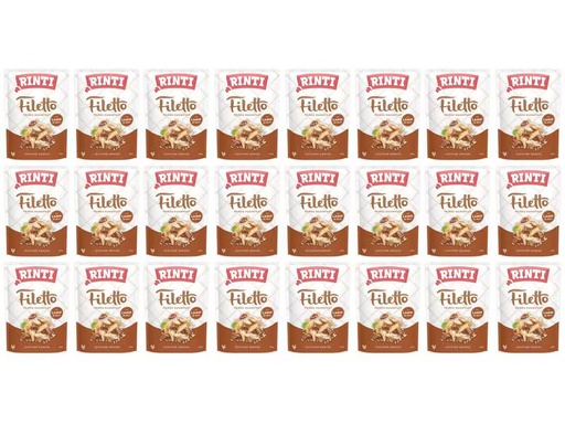 [90348485 1693572] Rinti Nassfutter Filetto Huhn + Lamm in Jelly, 24 x 100 g