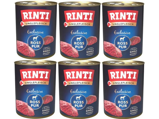 [90348486 1693544] Rinti Nassfutter Singlefleisch Exclusive Ross Pur, 6 x 800 g
